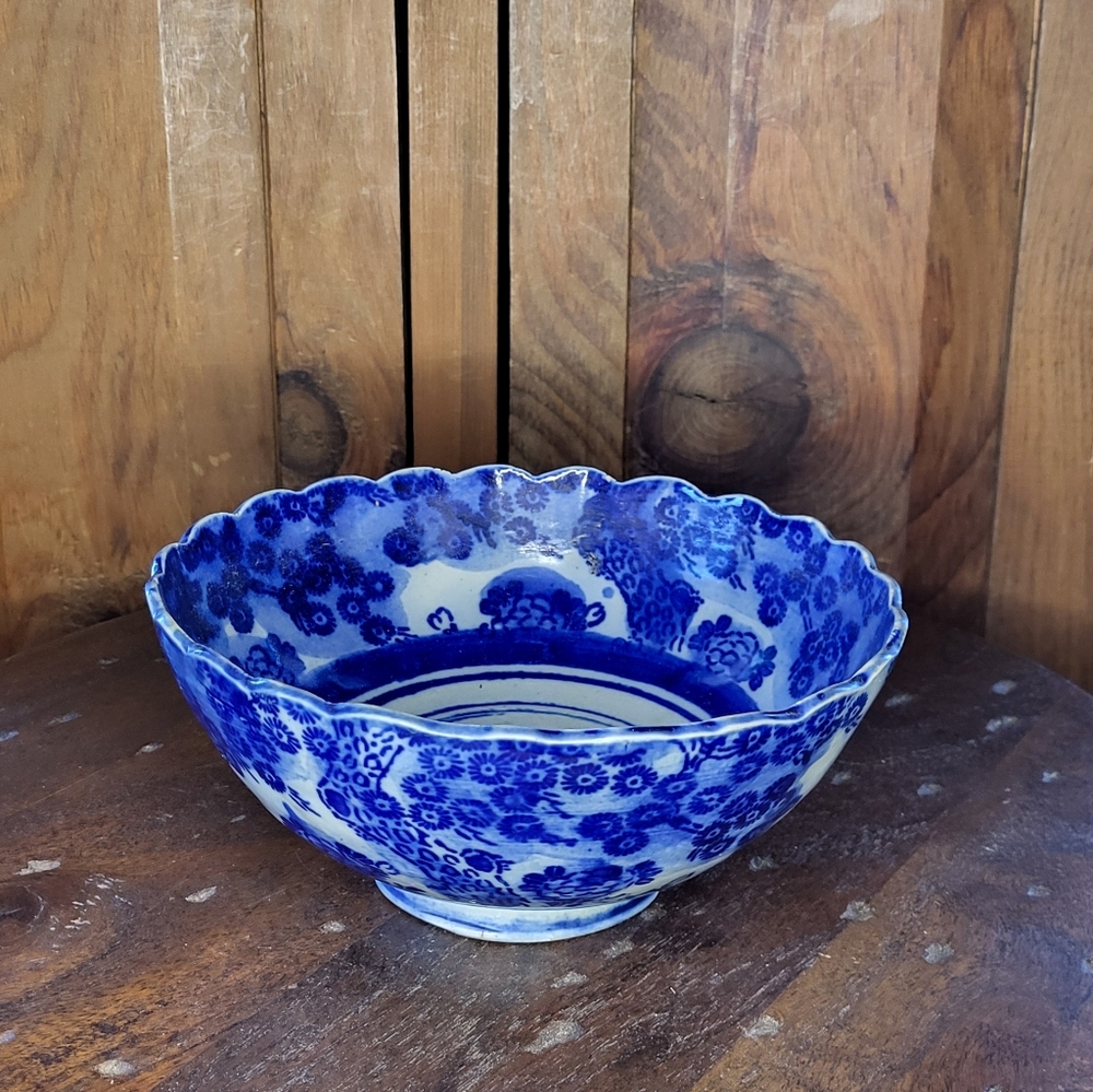Blue Floral Ceramic Bowl - Picture 6 of 12